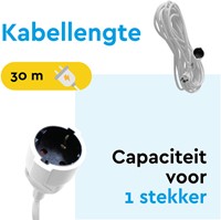 Verlengkabel BRASQ 30m wit-2