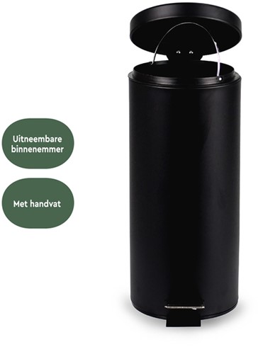 Pedaalemmer BRASQ 30 liter zwart-1