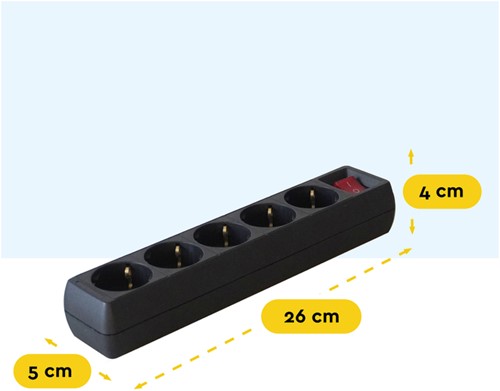 Stekkerdoos BRASQ 5 voudig 5 meter zwart-2