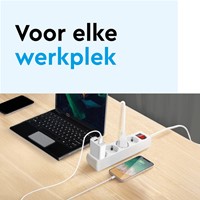 Stekkerdoos BRASQ 5 voudig 5 meter zwart-4