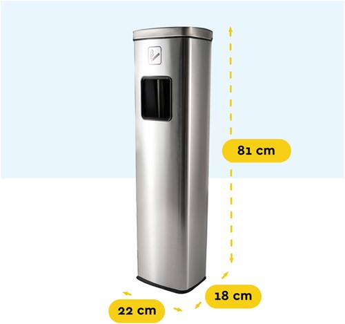 Afvalbak met asbak BRASQ 20 liter AT400 rvs-2