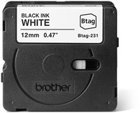 Labeltape Brother P-touch Btag-231 standaard 12mm zwart op wit-2