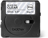 Labeltape Brother P-touch Btag-131 standaard 12mm zwart op transparant-2