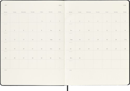 Agenda 2025/2026 Moleskine 18M Planner Weekly 7dagen/1pagina XL hc black-1