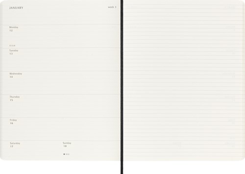 Agenda 2026 Moleskine 12M Planner Weekly 7dagen/1pagina XL sc black-3