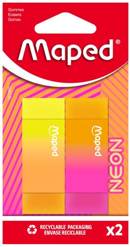 Gum Maped Neon set à 2 stuks assorti