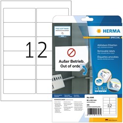 Etiket HERMA 4348 96x42.3mm wit 300 etiketten