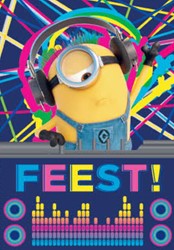 Wenskaart Hallmark uitnodiging Minions pak à 6 stuks