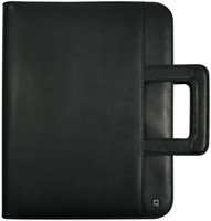 Schrijfmap DESQ A4 kunstleder met rits en handvatten zwart-2