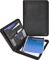 Schrijfmap DESQ A4 met rits kunstleder ringmechaniek zwart-3