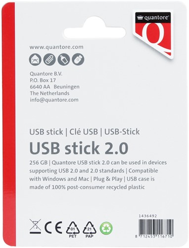 USB stick 2.0 Quantore USB-A 256GB zwart-2