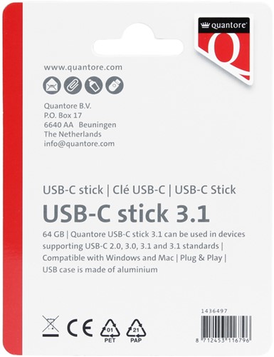 USB stick 3.1 Quantore USB-C 64GB zilver-2