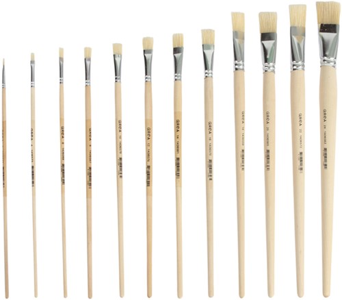 Kwast Qrea varkenshaar set à 12 breedtes