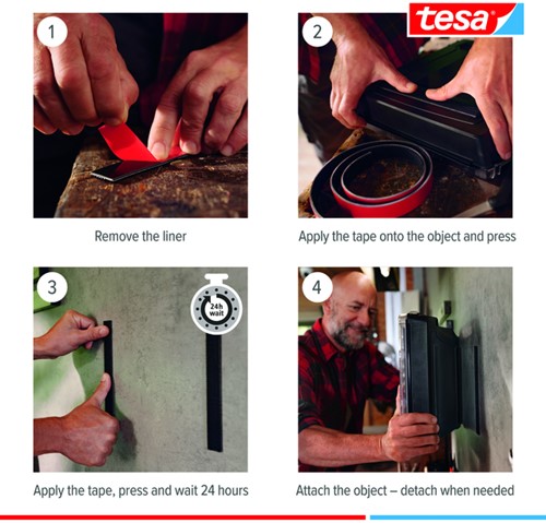 Klittenband tesa Ultra Power Lock Strips 50x25mm 2 strips zwart-1