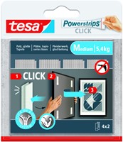 Kleefstip tesa Powerstrips Click Medium 4 paar wit