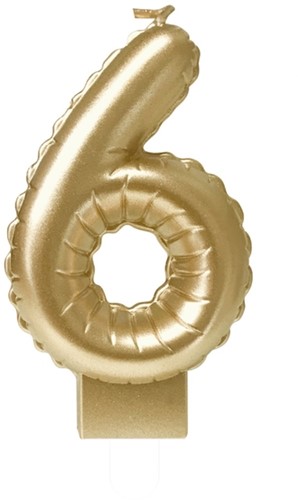 Foil balloon candle gold 6
