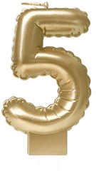 Foil balloon candle gold 5
