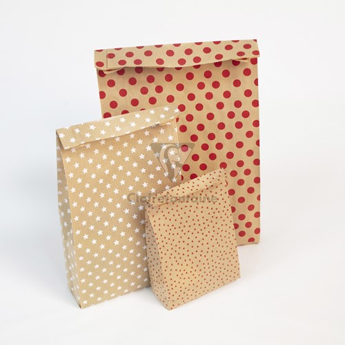 Cadeauzak Clairefontaine16x30x5cm kraft sterren 50 stuks-3