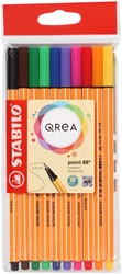 Fineliner STABILO Point 88/10 Qrea Edition fijn assorti 10 stuks