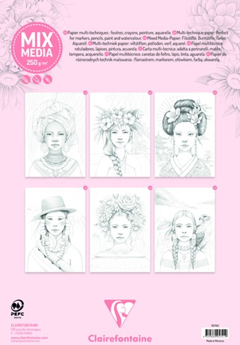 Kleurboek Clairefontaine Odelia A4 Vrouwen-2