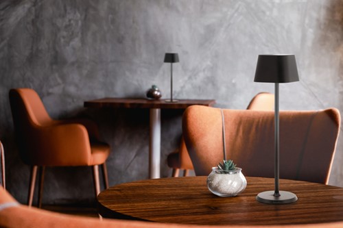 Tafellamp Securit Georgina LED oplaadbaar dimbaar zwart-3