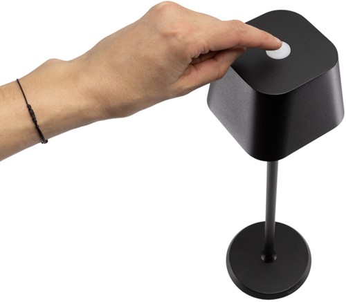 Tafellamp Securit Georgina LED oplaadbaar dimbaar zwart-3