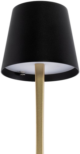 Tafellamp Securit Roma LED oplaadbaar dimbaar zwart-goud-2