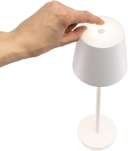 Tafellamp Securit Feline LED oplaadbaar dimbaar wit-3