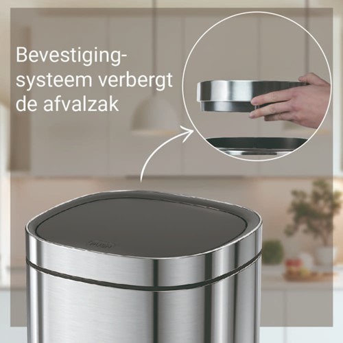 Afvalbak Desq Touch 30 liter RVS zilver-1