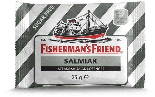 Keelpastilles Fisherman's Friend salmiak suikervrij zak 25 gram
