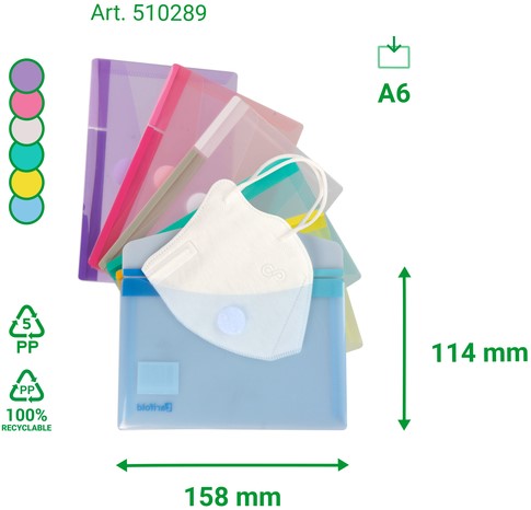 Enveloptas Djois Color Collection A6 horizontaal assorti-3