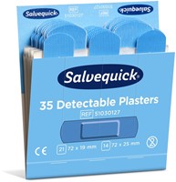 Pleisters Salvequick blauw detectabel refill 6x 35 stuks-3