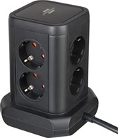Stekkerdoos Brennenstuhl toren 8 voudig met 2x USB A 1x USB C PD zwart-2