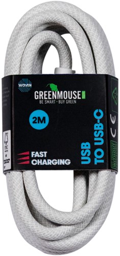Kabel Green Mouse USB-A to USB-C data Woven 2m-2