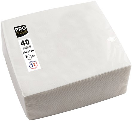 Servet Pronappe 1/4 vouw 2-laags 380x380mm 40 vel wit-1