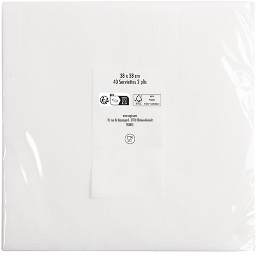 Servet Pronappe 1/4 vouw 2-laags 380x380mm 40 vel wit-2