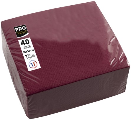 Servet Pronappe 1/4 vouw 2-laags 380x380mm 40 vel bordeauxrood-1