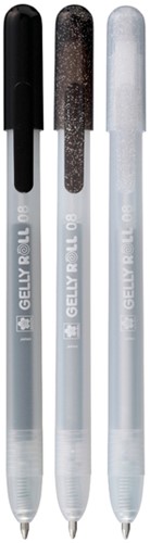 Gelschrijver Sakura Gelly Roll Special 08 klikfunctie set à 3 zilver