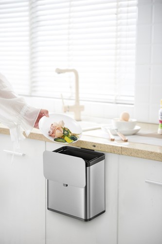Afvalbak EKO Puro klein 7 liter zilver-1