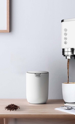 Afvalbak EKO Fandy 2 tafelmodel met swingdeksel 2,2 liter wit-1