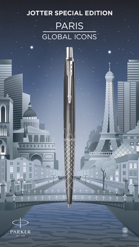 Balpen Parker Jotter special edition Paris grey CT medium-3