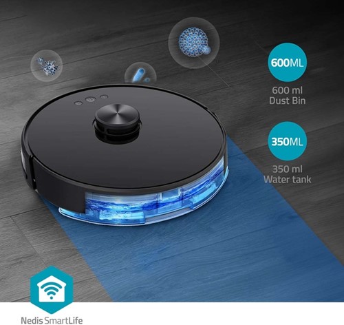 Robotstofzuiger Nedis Smartlife wifi laser 3-in-1 zwart-6