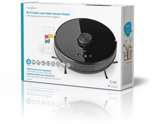Robotstofzuiger Nedis Smartlife wifi laser 3-in-1 zwart