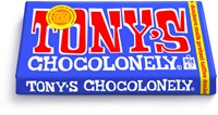 Chocolade Tony's Chocolonely donkere melk pretzel toffee reep 90 gram-3
