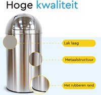 Afvalbak BRASQ Push Bin PB230+ 30 liter rvs-3