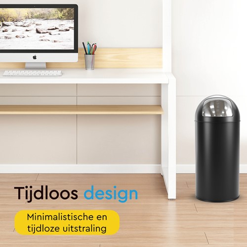 Afvalbak BRASQ Push Bin PB230+ 30 liter zwart-7