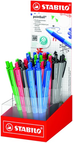 Balpen STABILO pointball colorful medium assorti