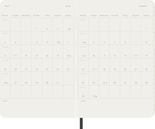 Agenda 2027 Moleskine 12M Planner Weekly 7dagen/1pagina pocket sc black-1