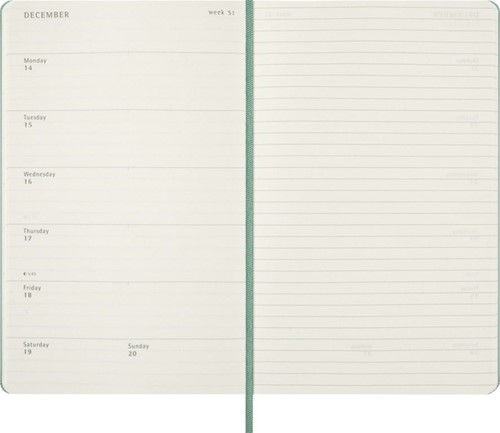 Agenda 2027 Moleskine 18M Planner Weekly 7dagen/1pagina large hc sage green-3