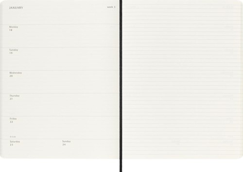 Agenda 2027 Moleskine 18M Planner Weekly 7dagen/1pagina xl sc black-3